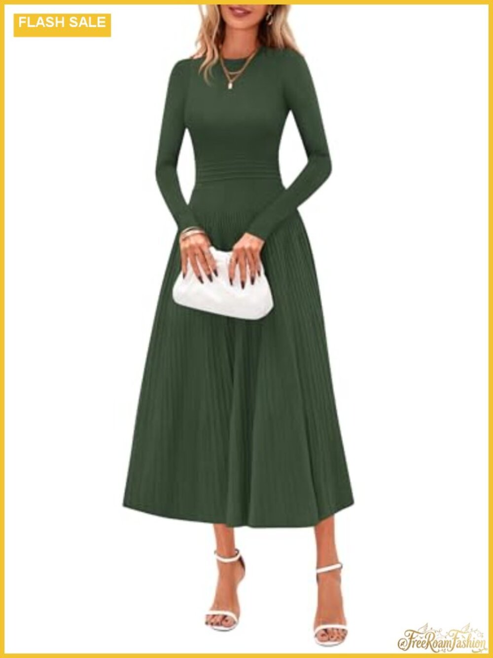 Women's Long Sleeve Knit Maxi Sweater Dress A-Line Cocktail Party